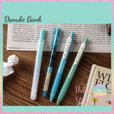 [HOTIS] Set 4 bút gel, bút nước và bút dạ quang cùng tông màu tặng kèm túi zip tiện lợi