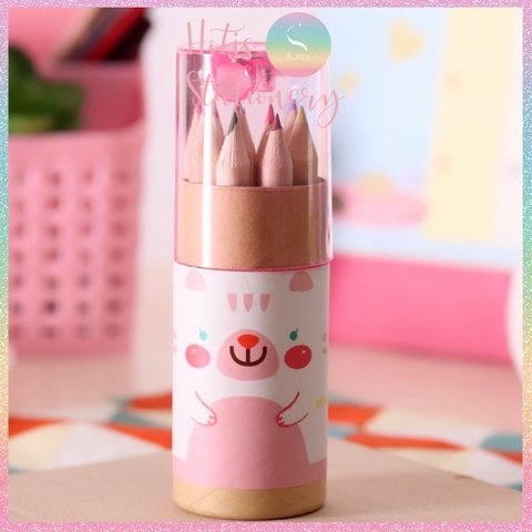 [HOTIS] Set 12 bút chì màu mini hình gấu dễ thương