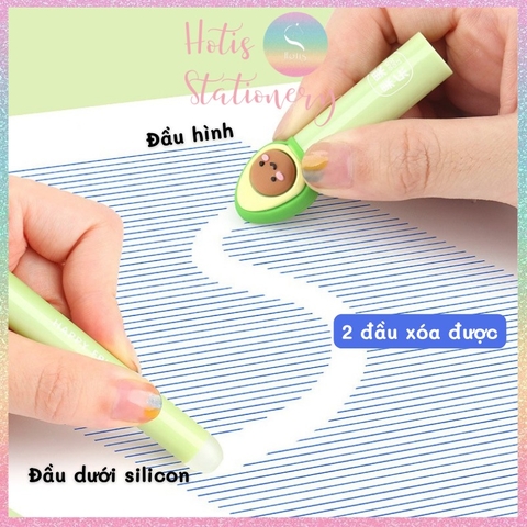 [HOTIS] Bút máy xóa được ngòi êm trơn nét 0.5mm - Kèm 2 ống mực thay thế và ống lau ngòi