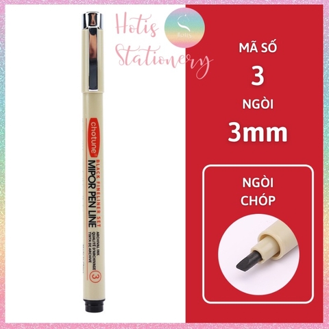 [HOTIS] Bút vẽ phát thảo Chotune Fineliner kháng nước, bút đi nét Mipor Pen Line mực đen