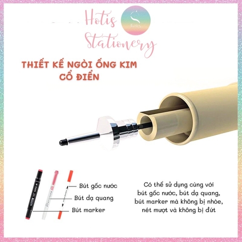 [HOTIS] Bút vẽ phát thảo Chotune Fineliner kháng nước, bút đi nét Mipor Pen Line mực đen