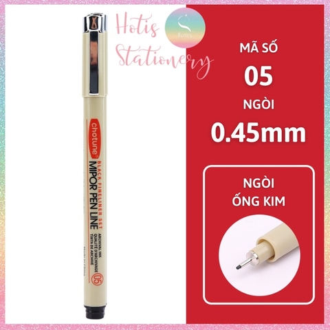 [HOTIS] Bút vẽ phát thảo Chotune Fineliner kháng nước, bút đi nét Mipor Pen Line mực đen
