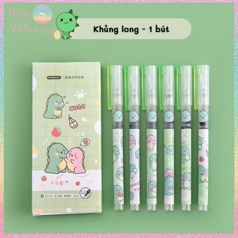 [HOTIS] Bút bi nước Mocha Moka mực đen nhanh khô ngòi 0.5mm nắp gài MK-5442