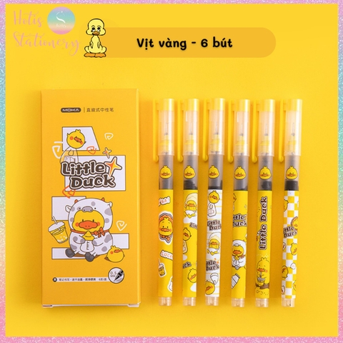 [HOTIS] Bút bi nước Mocha Moka mực đen nhanh khô ngòi 0.5mm nắp gài MK-5442