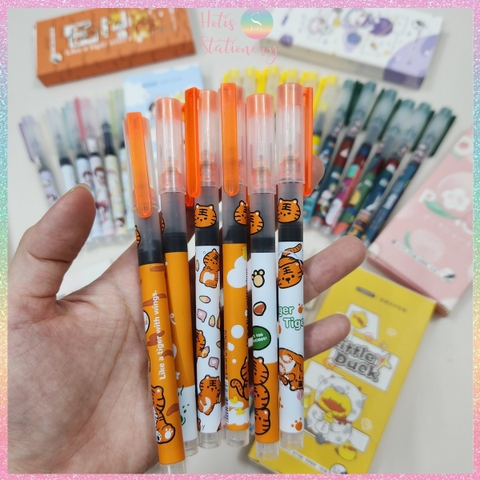 [HOTIS] Bút bi nước Mocha Moka mực đen nhanh khô ngòi 0.5mm nắp gài MK-5442