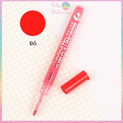 [24 MÀU] Bút sơn Acrylic Marker vẽ được trên kính, sứ, đá, vải- 1 bút