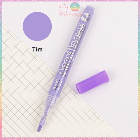[24 MÀU] Bút sơn Acrylic Marker vẽ được trên kính, sứ, đá, vải- 1 bút