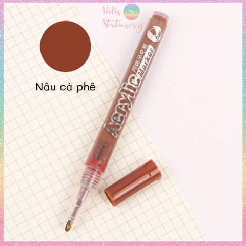 [24 MÀU] Bút sơn Acrylic Marker vẽ được trên kính, sứ, đá, vải- 1 bút