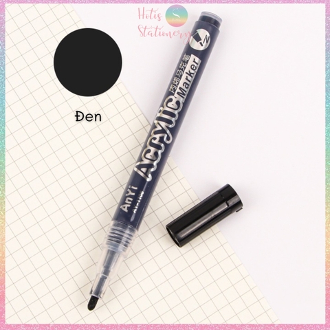 [24 MÀU] Bút sơn Acrylic Marker vẽ được trên kính, sứ, đá, vải- 1 bút
