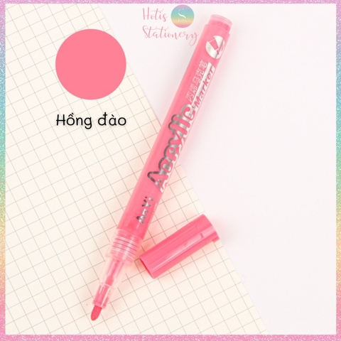 [24 MÀU] Bút sơn Acrylic Marker vẽ được trên kính, sứ, đá, vải- 1 bút