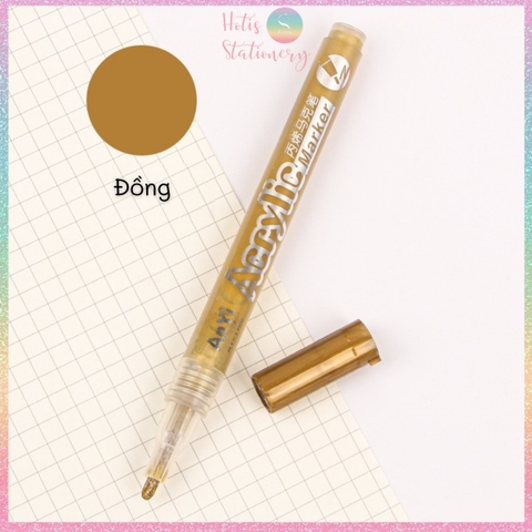 [24 MÀU] Bút sơn Acrylic Marker vẽ được trên kính, sứ, đá, vải- 1 bút
