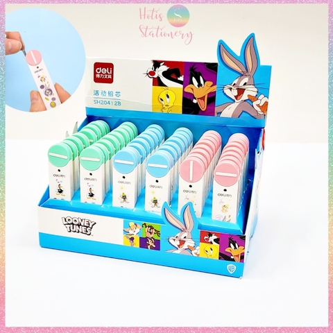 [HOTIS] Ruột chì bấm kim 2B hộp đầu tròn hoa anh đào, hoạt hình ngòi 0.5/0.7mm