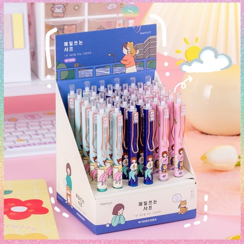 Bút chì bấm kim Hotis PinkFoot ngòi 0.5mm phong cách Hàn Quốc