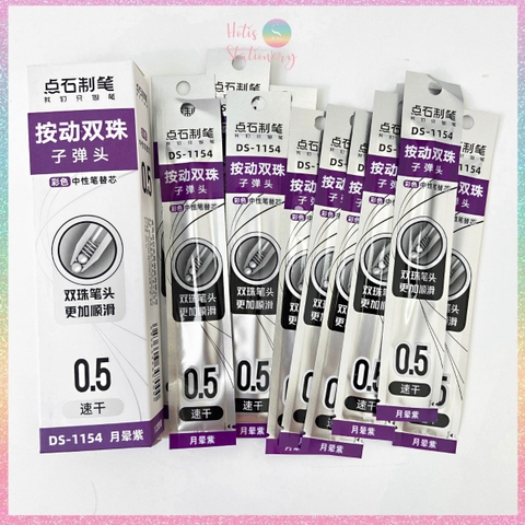 [HOTIS] 8 màu - Ruột bút bi gel ngòi 0.5mm DS-1154 thay thế bút bi bấm - 1 cây
