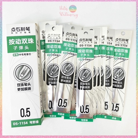 [HOTIS] 8 màu - Ruột bút bi gel ngòi 0.5mm DS-1154 thay thế bút bi bấm - 1 cây