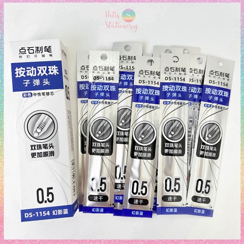 [HOTIS] 8 màu - Ruột bút bi gel ngòi 0.5mm DS-1154 thay thế bút bi bấm - 1 cây