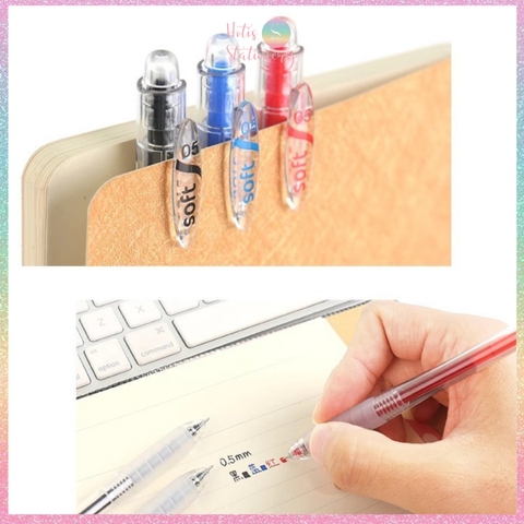 [HOTIS] Bút gel bấm DS-067 ngòi kim 0.5mm viết nhanh khô, không lem, thân trong có đệm cầm êm tay - 1 cây