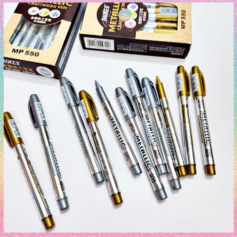 [HOTIS] Bút nhũ vàng bạc Baoke Marker bút sơn viết tiêu đề,viết thiệp - Metallic Craftwork Pen MP550