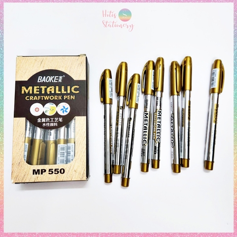 [HOTIS] Bút nhũ vàng bạc Baoke Marker bút sơn viết tiêu đề,viết thiệp - Metallic Craftwork Pen MP550