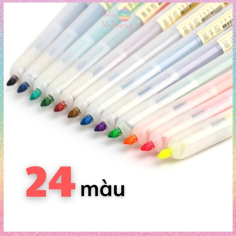 [HOTIS] 24 Màu - Bút highlight bấm DS-805s có lõi thay thế, màu đẹp, tiện lợi, tiết kiệm