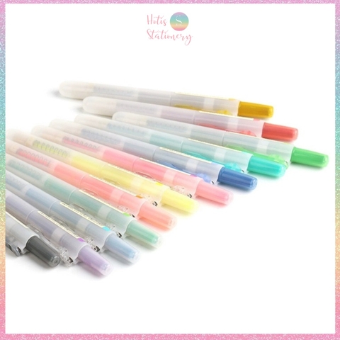 [HOTIS] 24 Màu - Bút highlight bấm DS-805s có lõi thay thế, màu đẹp, tiện lợi, tiết kiệm