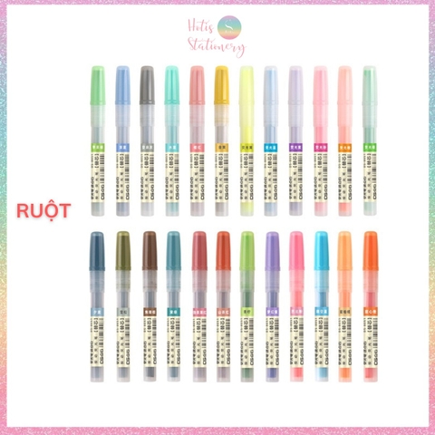 [HOTIS] 24 Màu - Bút highlight bấm DS-805s có lõi thay thế, màu đẹp, tiện lợi, tiết kiệm