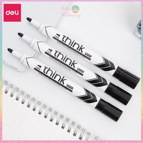 [HOTIS] Bút lông bảng bút dạ viết bảng trắng xóa được Deli mực xanh đen đỏ tiện dụng an toàn không độc hại