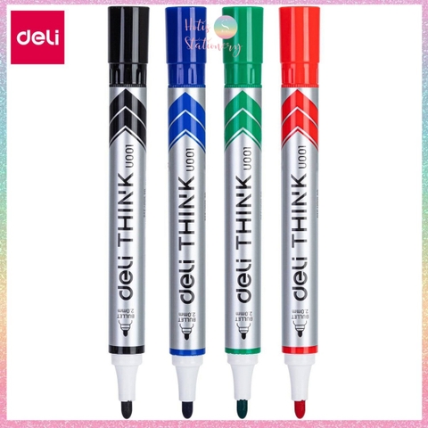 [HOTIS] Bút lông bảng bút dạ viết bảng trắng xóa được Deli mực xanh đen đỏ tiện dụng an toàn không độc hại