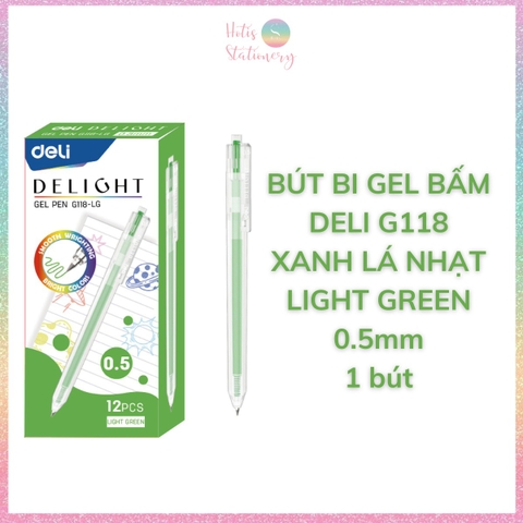 [HOTIS] Bút bi gel bấm 12 màu ngòi 0.5mm DELI Delight Gel Pen nhanh khô viết đều trơn tru lâu hết mực - G118