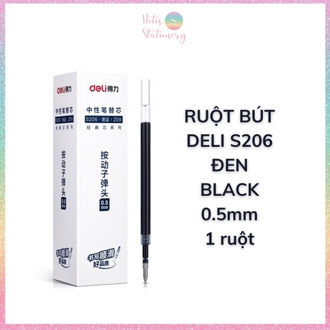 [HOTIS] Bút bi gel bấm 12 màu ngòi 0.5mm DELI Delight Gel Pen nhanh khô viết đều trơn tru lâu hết mực - G118