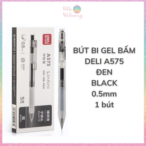 [HOTIS] 1 cây Bút bi gel bấm DELI ngòi 0.5mm bút bi bấm mực đều nhanh khô - A575/S101/A623/A057b/S60st/S60Pro