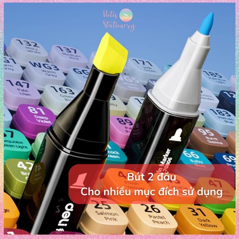 [HOTIS] Bút màu dạ Marker 2 đầu chuyên nghiệp DELI vẽ tranh viết calligraphy 30/40/60/80 màu - Kèm Túi vải