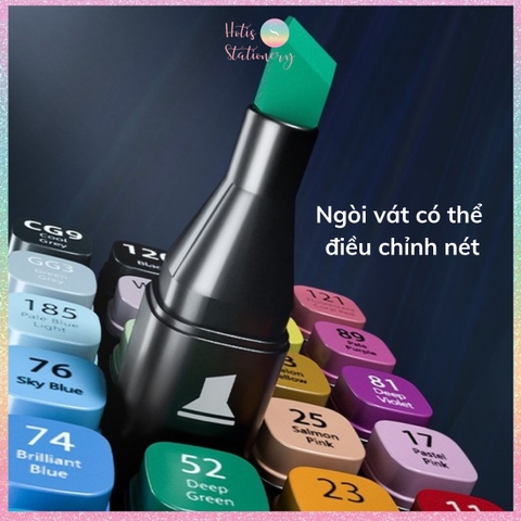 [HOTIS] Bút màu dạ Marker 2 đầu chuyên nghiệp DELI vẽ tranh viết calligraphy 30/40/60/80 màu - Kèm Túi vải
