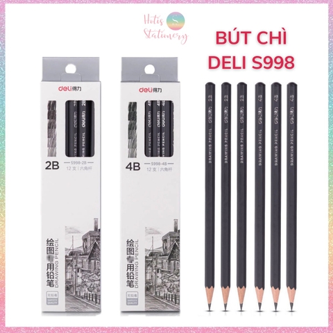[HOTIS] Bút chì phác thảo phiên bản cao cấp Deli Nuevo bút chì 2B, 4B - Dành cho mỹ thuật chuyên nghiệp độ đậm chuẩn - 1 cây