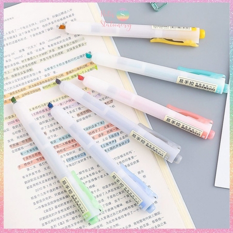 [HOTIS] Set 3 cây Bút highlight bấm DS-805s có lõi thay thế, màu đẹp, tiện lợi, tiết kiệm