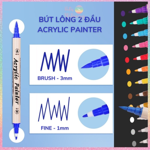 [HOTIS] Set 12/24/36 Bút sơn màu Acrylic Painter Chotune vẽ tranh tô màu trên nhiều chất liệu