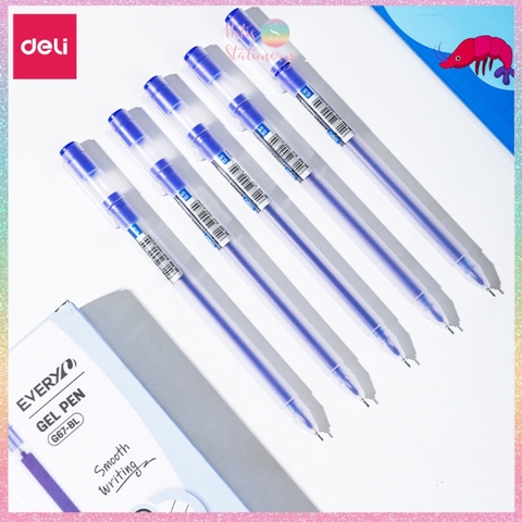[HOTIS] Bút gel ngòi kim 0.5mm Deli G67/ A117 / A119 thân mờ nắp gài dành cho học sinh sinh viên nvvp