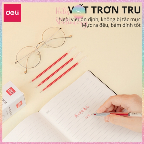 [HOTIS] Ruột bút gel nắp gài ngòi kim 0.5mm Deli A5110 dành cho học sinh sinh viên nvvp