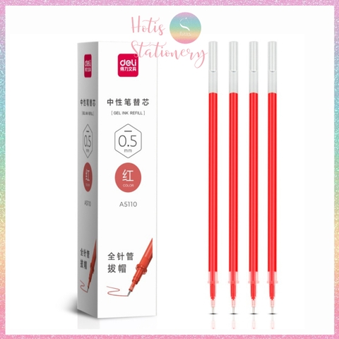 [HOTIS] Ruột bút gel nắp gài ngòi kim 0.5mm Deli A5110 dành cho học sinh sinh viên nvvp