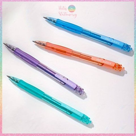 [HOTIS] Bút bi gel bấm DELI G09 vỏ màu pastel phối nhũ ngòi 0.5mm - Mực Xanh, Đen