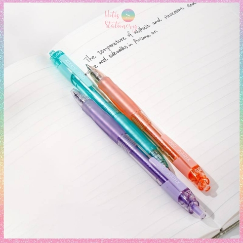 [HOTIS] Bút bi gel bấm DELI G09 vỏ màu pastel phối nhũ ngòi 0.5mm - Mực Xanh, Đen