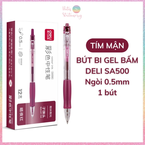 [HOTIS] 10 Màu - Bút bi gel bấm DELI SA500 ngòi 0.5mm bút gel nhiều màu trang trí