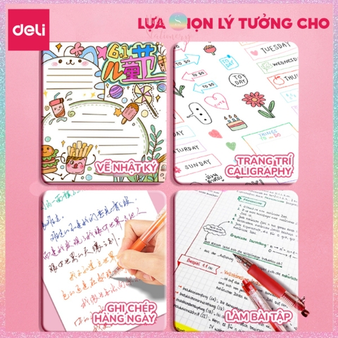 [HOTIS] 10 Màu - Bút bi gel bấm DELI SA500 ngòi 0.5mm bút gel nhiều màu trang trí