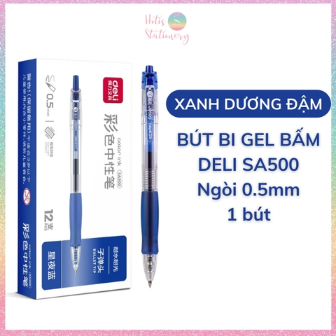 [HOTIS] 10 Màu - Bút bi gel bấm DELI SA500 ngòi 0.5mm bút gel nhiều màu trang trí