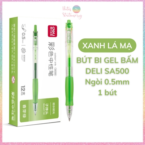 [HOTIS] 10 Màu - Bút bi gel bấm DELI SA500 ngòi 0.5mm bút gel nhiều màu trang trí