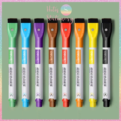 [HOTIS] Bút lông bảng Deli S514 viết trên nhiều bề mặt, nhiều màu, bút dạ viết bảng trắng 8 màu xóa được - 1 cây
