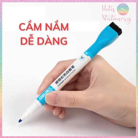 [HOTIS] Bút lông bảng Deli S514 viết trên nhiều bề mặt, nhiều màu, bút dạ viết bảng trắng 8 màu xóa được - 1 cây