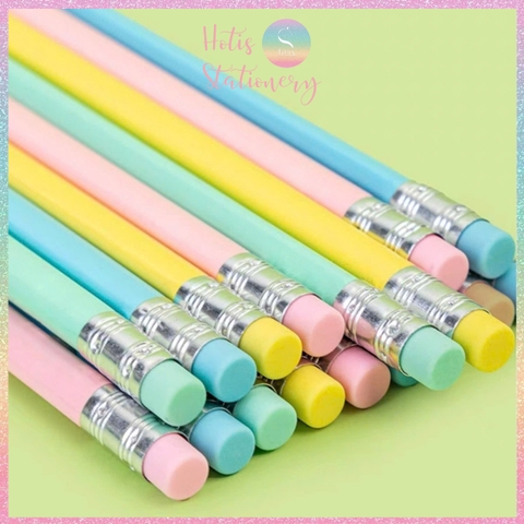 [HOTIS] Set 10 cây Bút chì gỗ 2B Deli màu pastel, chì đậm an toàn, phù hợp học sinh, sinh viên, nvvp