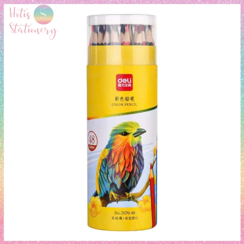 [HOTIS] Bộ 12/24/36/48 Bút chì màu gốc dầu dạng cốc DELI màu sắc tươi sáng, không dễ gãy, màu chì học sinh chuyên nghiệp