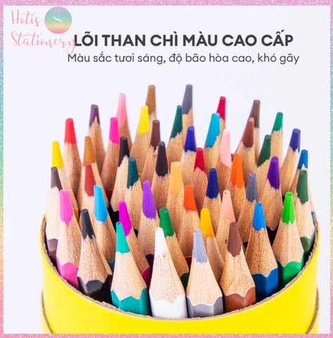 [HOTIS] Bộ 12/24/36/48 Bút chì màu gốc dầu dạng cốc DELI màu sắc tươi sáng, không dễ gãy, màu chì học sinh chuyên nghiệp